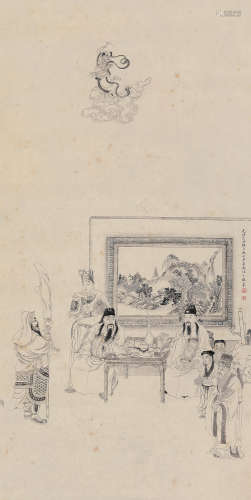 吴友如 己丑（1889） 人物故事 水墨纸本 立轴