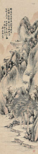 胡公寿 甲戌（1874） 策杖远眺 设色纸本 立轴