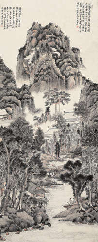 吴大澄 光绪壬辰（1892） 诗意图 设色纸本 立轴