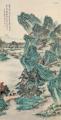 杨柳谷 己巳（1809） 二回进士图 设色纸本 立轴
