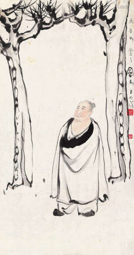 吕凤子 申戌（1934） 高士 设色纸本 镜片