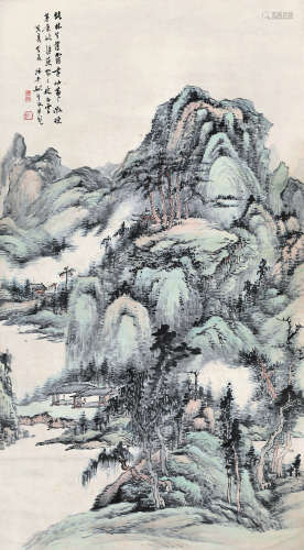 姚钟葆 癸亥（1923） 山水 设色纸本 立轴