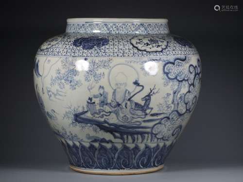 Blank period blue and white the eight immortals offer birthd...