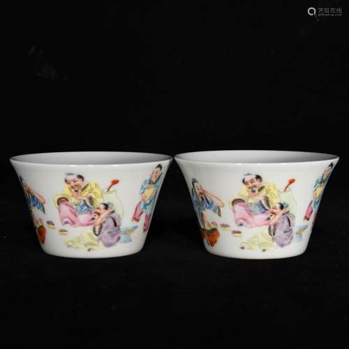 Pastel character story lines cup, 4.5 x 7.5