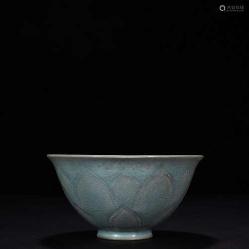 Your kiln azure glaze lotus-shaped bowl7 cm wide 14 cm high9...