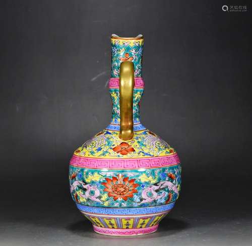 enamel branch lotus longfeng grain ewer24 cm diameter of 15 ...