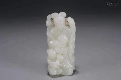 : hetian jade mago life of carvings: 3.4 cm wide. Thickness:...