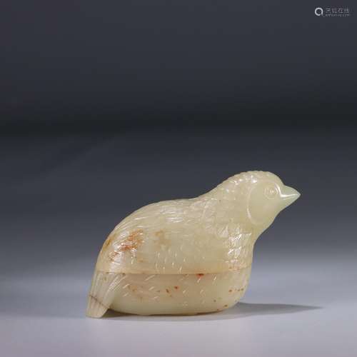 : hetian jade quail cover boxSize: 9.1 cm long, 4 cm wide6.5...