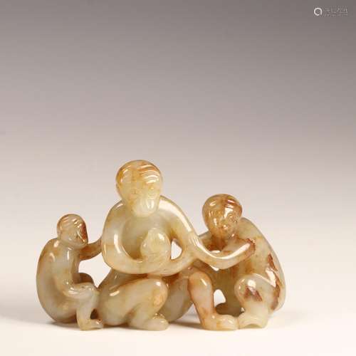 , hetian jade "spirit monkey offer long life"Size:...