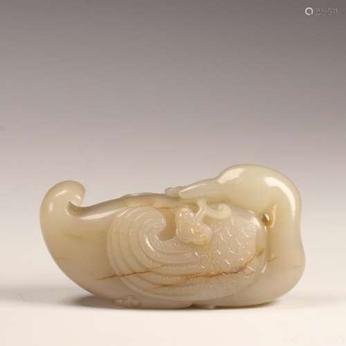 , hetian jade swan in delightSize: 7 cm long, 2.6 cm wide, 3...