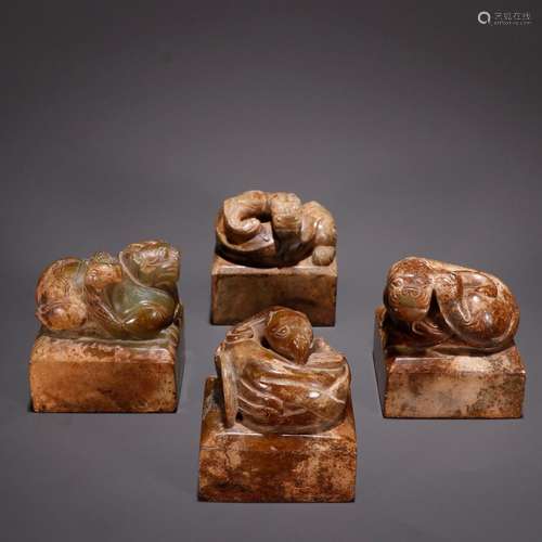 A set of four sacred animals, ancient jade sealSpecification...