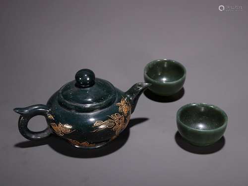 Jasper colour flower tea set aSpecification: (high pot of 8....