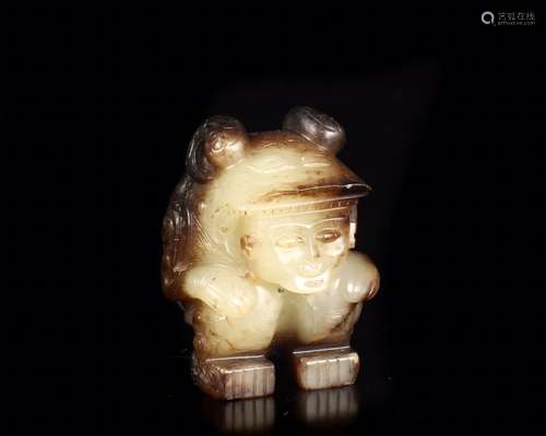 , the ancient Confucianism deeply hetian jade tiger to eat p...