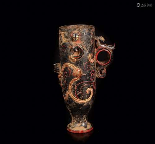 Paint dragon motif, and hetian jade cup cup furnishing artic...