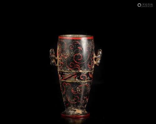 Paint 3 cups of furnishing articles, motif, hetian jade carv...