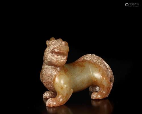 High, hetian jade jade in ancient beast furnishing articles,...