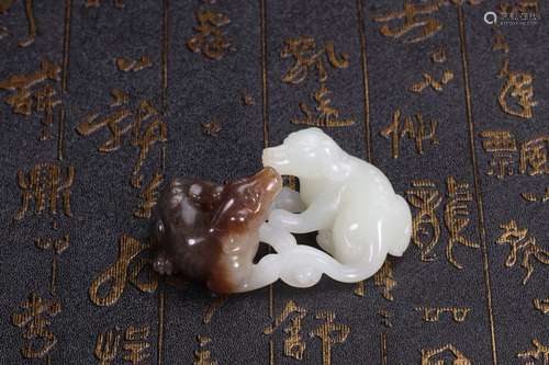 : hetian jade double dogLong and 6.6 cm wide, 4 cm high 2.6 ...