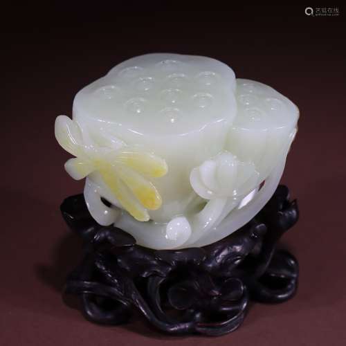 : hetian jade lotus furnishing articlesArrange ushering 7 cm...