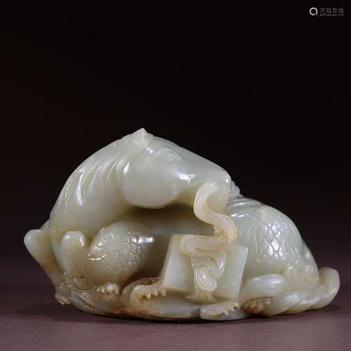 Material: hetian jade seed "white horse carry through&q...