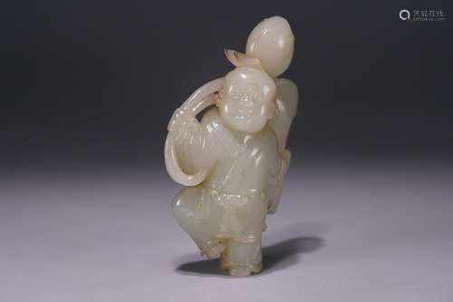 : hetian jade lotus lad carvingsSpecification: 6.5 cm wide. ...