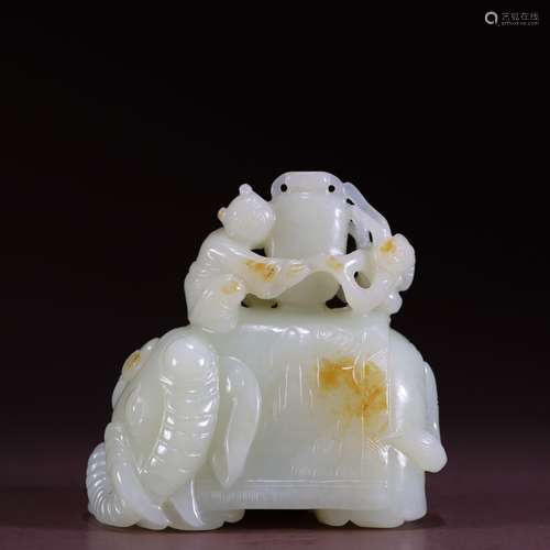 : hetian jade "the boy play like" furnishing artic...