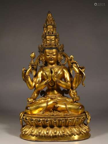 Mother, copper and gold statue of Buddha statueSpecification...