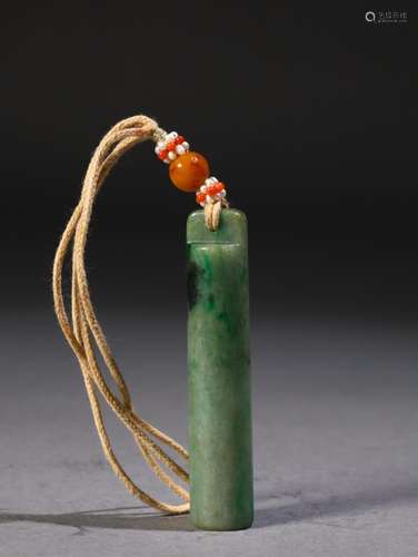 Jade, element face feathered pipeSpecification: 1.4 cm in di...