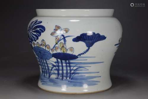 Blue and white youligong glaze lotus pattern the horseshoe19...