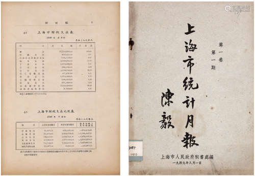 上海市统计月报（创刊号及第二期） 平装2册 纸本