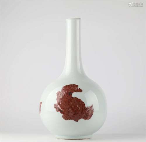 Chinese underglaze red porcelain vase, 17th century