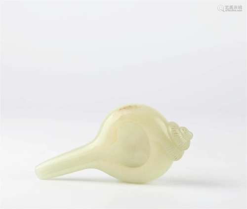 Chinese Hotan Jade Carved Conch