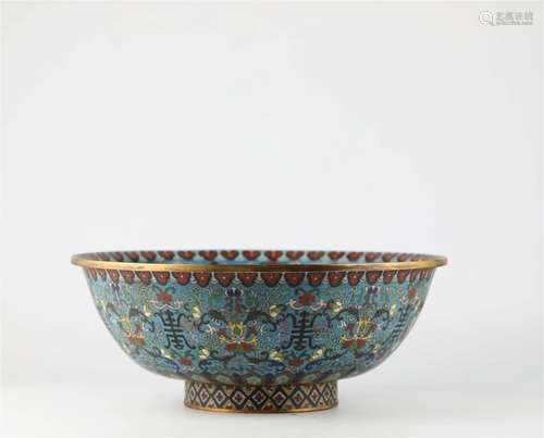 Chinese cloisonne bowl, 18th century