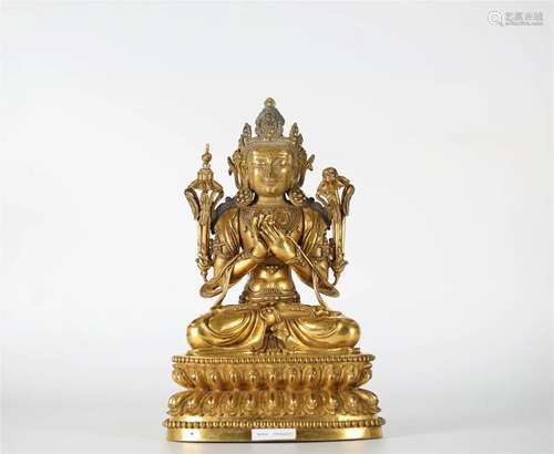 Chinese bronze gilded Buddha (Da Ming Yong Le)