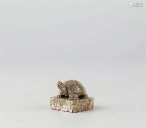 Chinese ancient jade carving turtle seal, Tang Dynasty