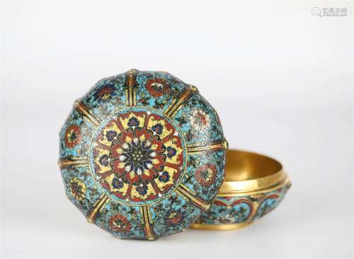 Chinese cloisonne box, Ming Dynasty