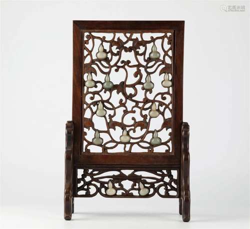 Chinese Hotan jade carving screen, Qing Dynasty