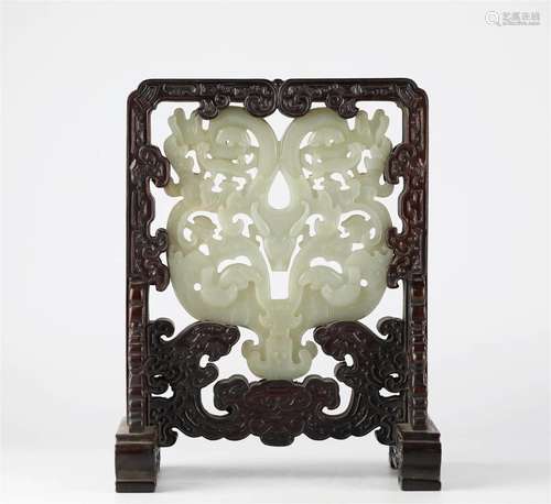 Chinese Hotan jade carving screen (court), 18th century