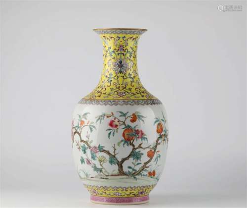 Chinese Fencai glaze porcelain vase, 19th century