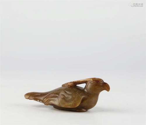 Ancient China Hotan Jade Carved Bird,Han Dynasty