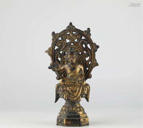 Chinese bronze gilded Buddha, Tang Dynasty