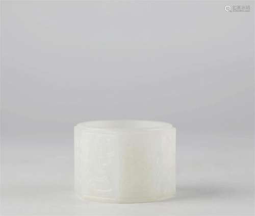 China Hotan White Jade Carved Hair Band