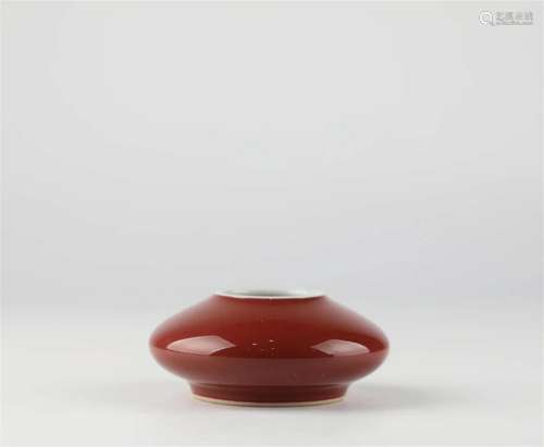 Chinese red glazed porcelain brush wash, Qing Dynasty