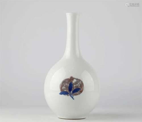 Chinese blue and white underglaze red porcelain vase, 17th c...