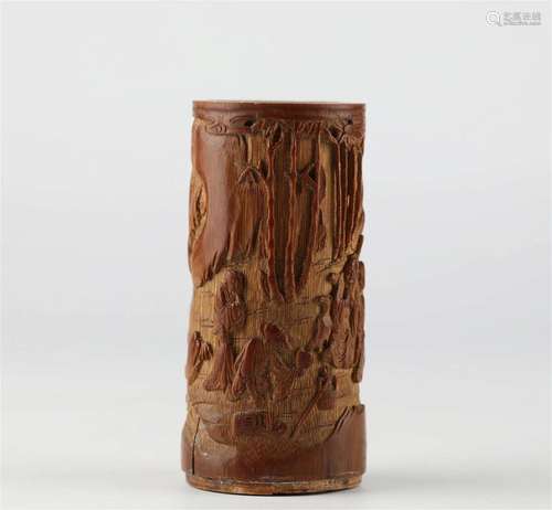 Chinese bamboo carving pen holder