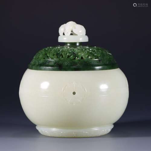 Hetian YuFu. Jade white jade fuming furnace12.5 cm high. 11....