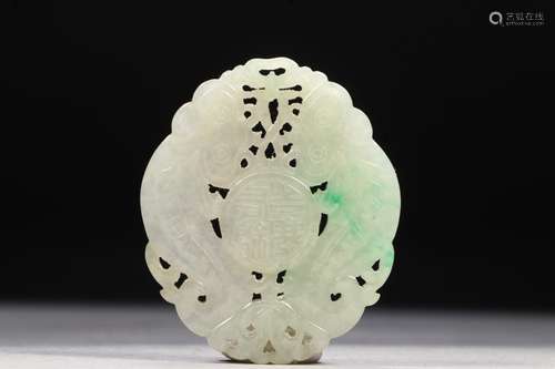 luck jadeite brandSize: 4.4 * 5.2 * 0.5 cm 28 g.