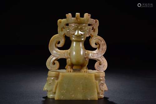 , hotan jade god beast furnishing articlesSize: 13 cm * 5.5 ...