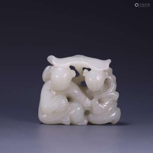 , hetian jade lotus lad carvings, size: 5.1 * * * * 6.2 2.3 ...