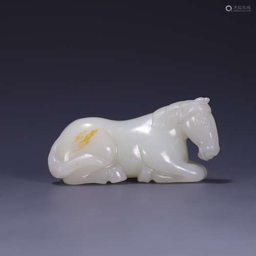 , hetian jade lie horse furnishing articles, size: 7.0 * * *...