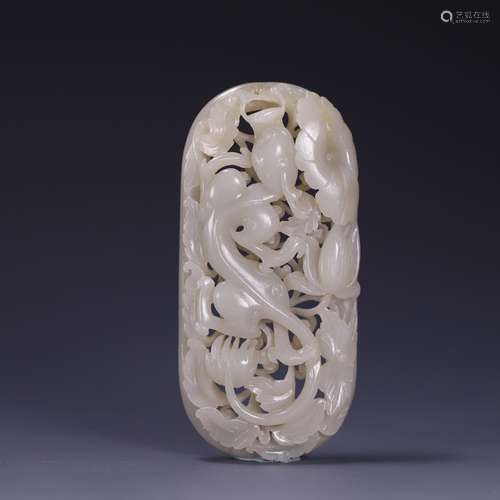 , hetian jade hollow out dragon tiles, size: 10 * * * * 4.7 ...